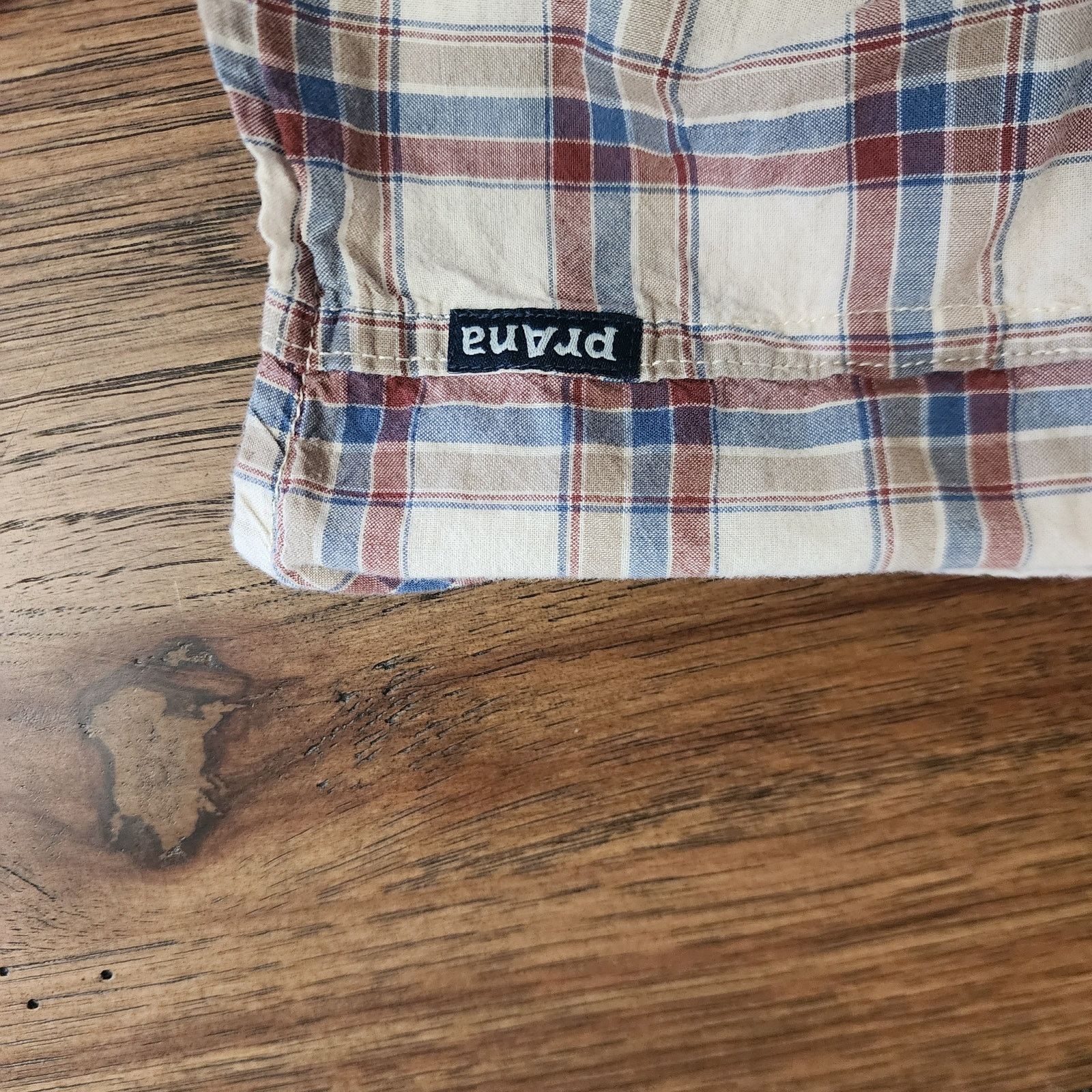 Prana Prana Cotton Plaid Shirt XL Beige, Red, Blue - Slim Fit Size US XL / EU 56 / 4 - 5 Thumbnail