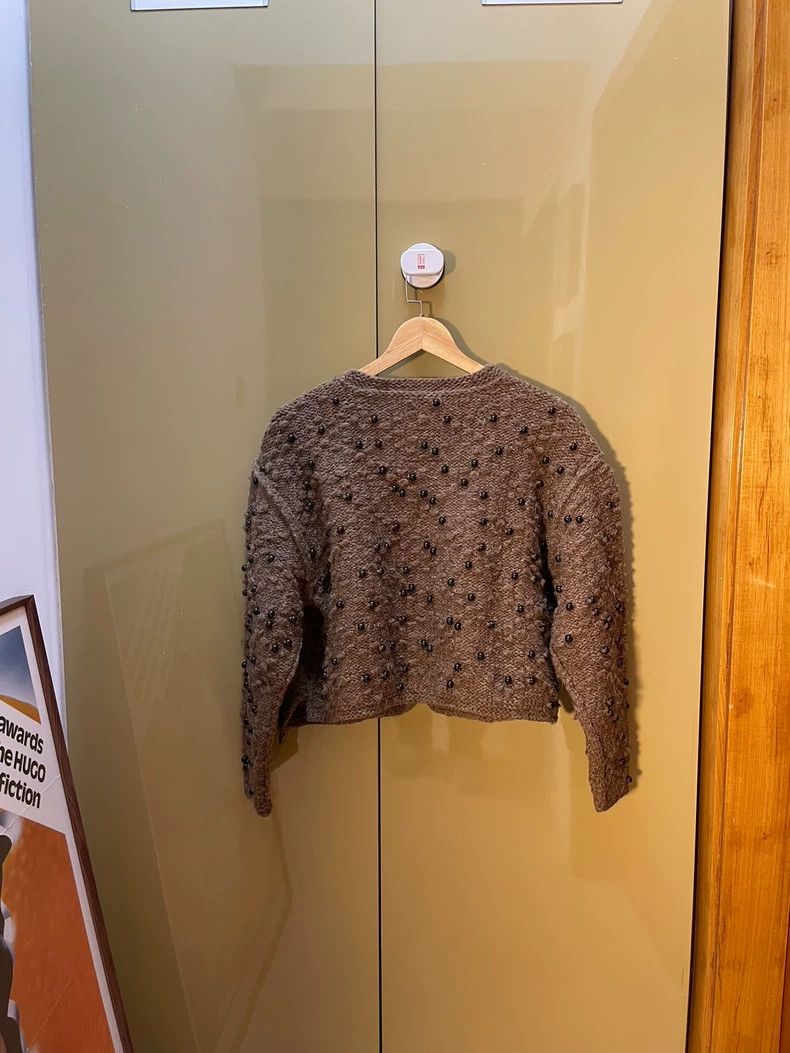 Yohji Yamamoto Yohji Yamamoto 80s Beaded Hand-Knitted Cashmere Sweater Size ONE SIZE - 2 Thumbnail