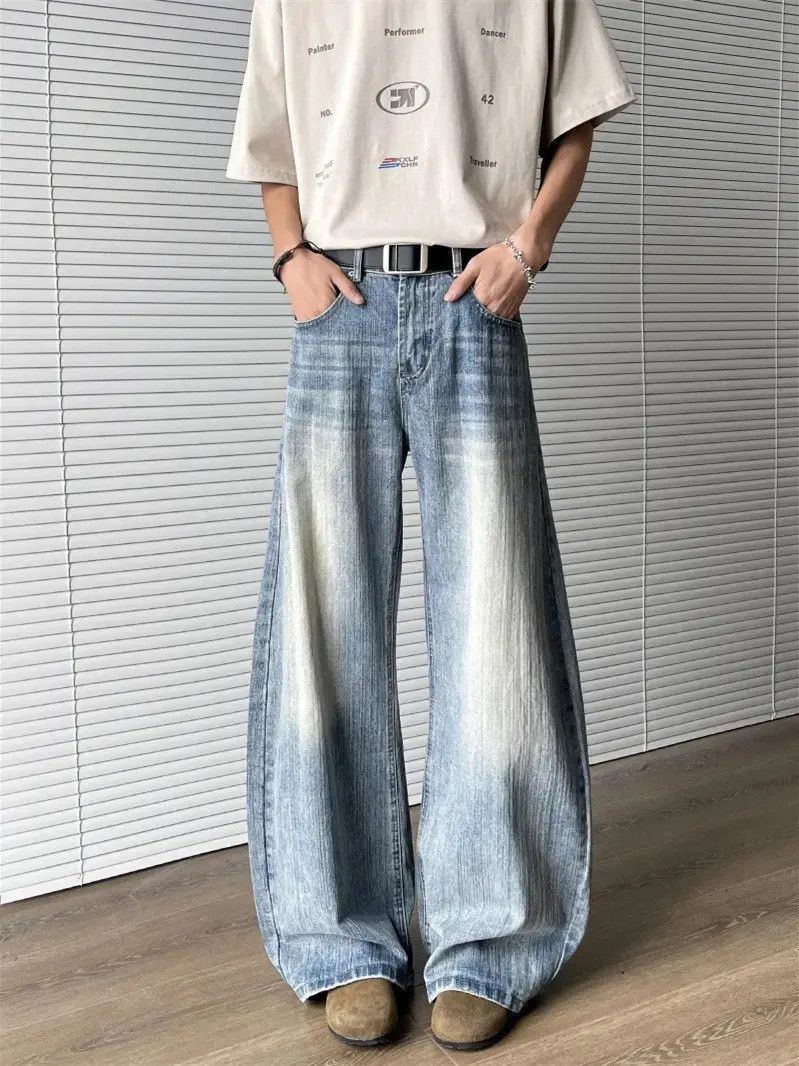 Japanese Brand Retro loose wide leg slightly flared jeans Size US 32 / EU 48 - 1 Thumbnail
