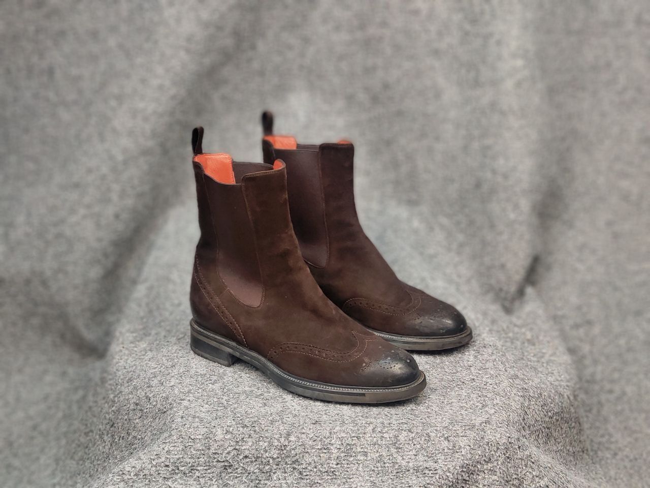 Santoni Santoni Design Premium Suede Brown Chelsea Boots Size US 7 / EU 40 - 2 Thumbnail
