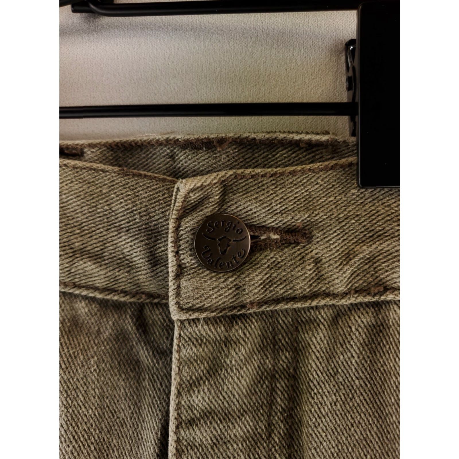 Vintage VINTAGE Sergio Valente Cargo Jeans Drab Green Mens 32 Inseam 34 Straight 32 x 33 Actual Brown Jeans Mens Size US 32 / EU 48 - 3 Thumbnail