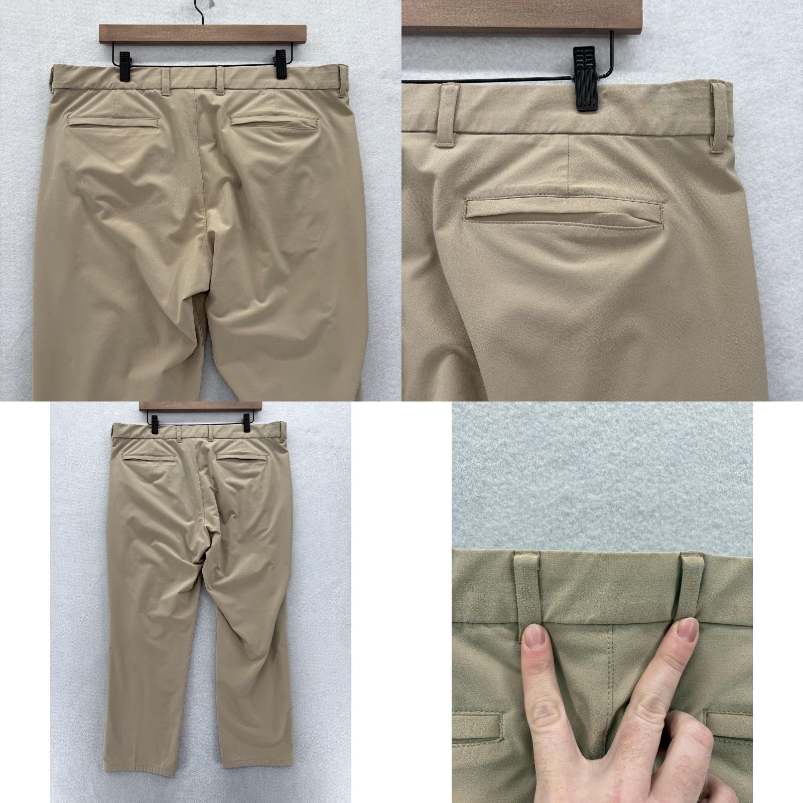 Mizzen+Main Mizzen+Main Pants Mens 38x28 Helmsman Slim Beige Khakis Golf Chino Stretch 88% Polyester 12% Spandex Mens Size US 38 / EU 54 - 9 Thumbnail