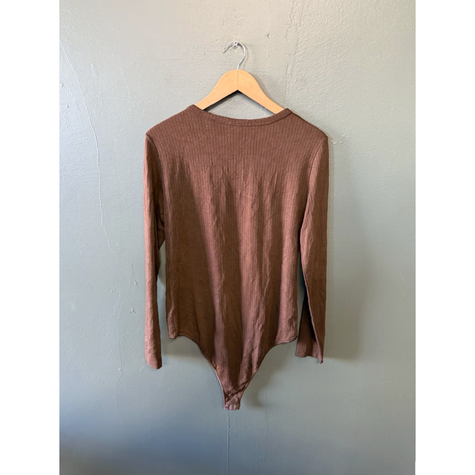 Uniqlo Uniqlo Womens Brown Long Sleeve Ribbed Body Suit Shirt XL Size XL / US 12-14 / IT 48-50 - 2 Thumbnail