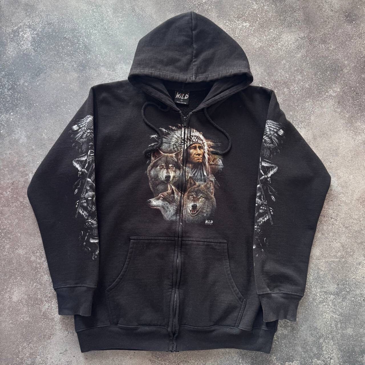 Japanese Brand × Vintage WILD Vintage Wolf Printed Zip Hoodie Size US M / EU 48-50 / 2 - 2 Thumbnail