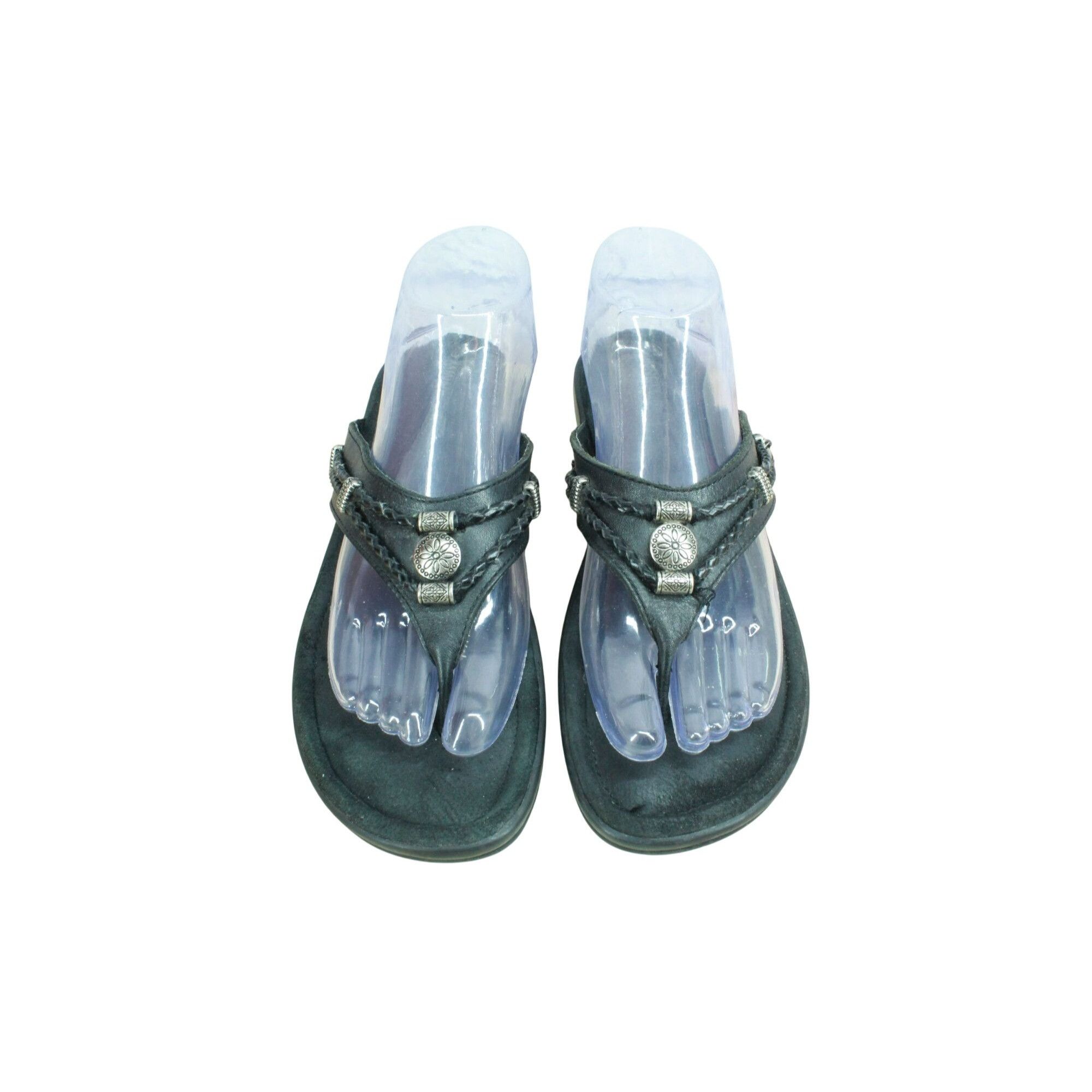 Minnetonka Minnetonka Silverthorne Black Leather Sandals Size 9 Size US 9 / IT 39 - 5 Thumbnail