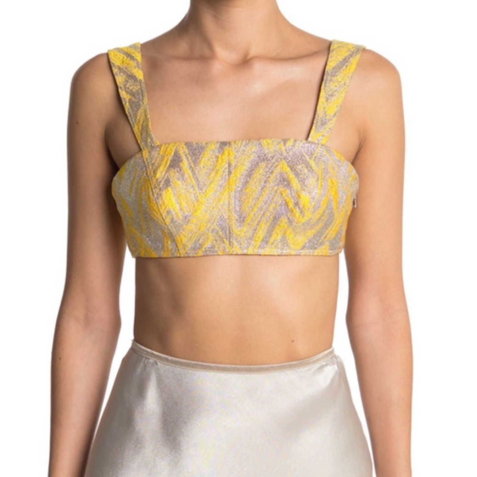 Moschino New with tag Moschino Couture Metallic Cropped Blouse Bra Size M / US 6-8 / IT 42-44 - 2 Thumbnail
