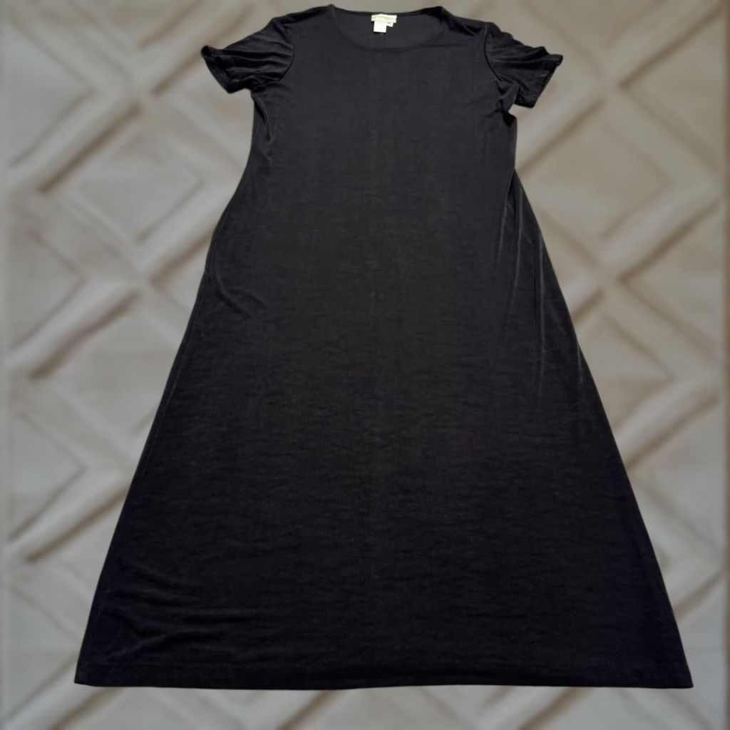 Coldwater Creek VINTAGE Coldwater Creek Maxi T-Shirt Dress Womens Large Petite Black Knit Casual Size L / US 10 / IT 46 - 1 Thumbnail