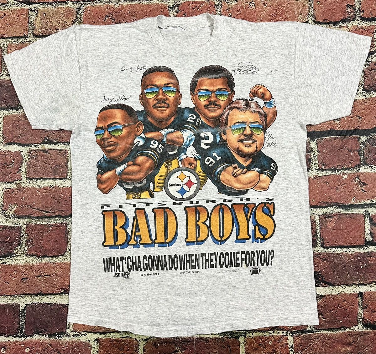 NFL VINTAGE Pittsburgh Steelers BAD BOYS T Shirt Xplosion 1994 Size US L / EU 52-54 / 3 - 1 Thumbnail