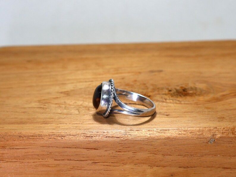 Handmade Smoky Quartz Ring, 925 Sterling Silver Handmade Boho Jewelry Size ONE SIZE - 4 Thumbnail