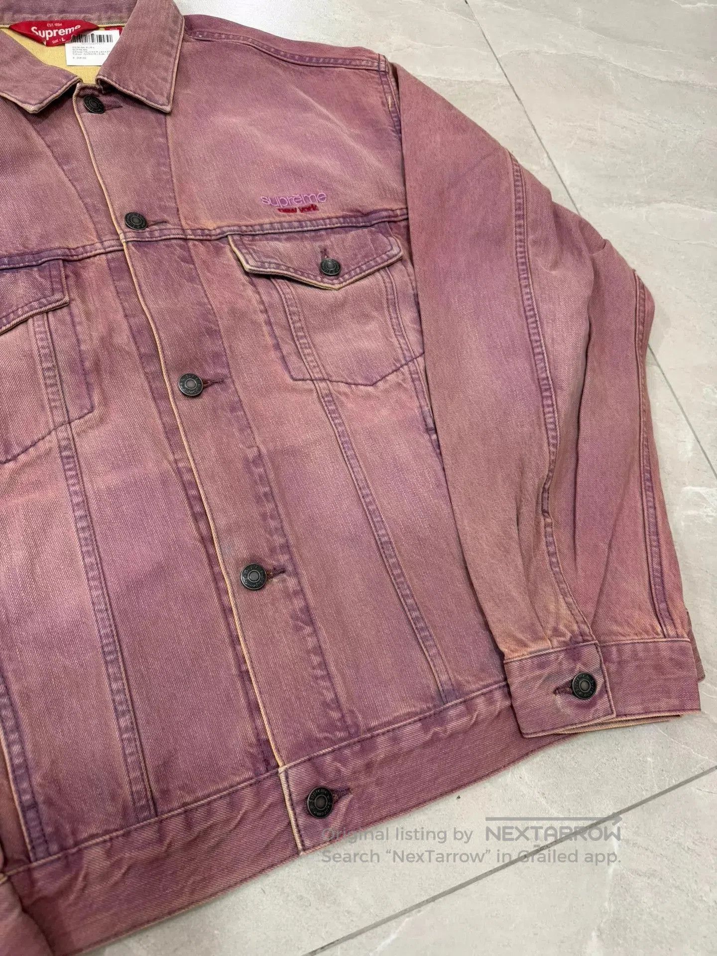 Supreme Purple Denim Jacket - Size L. Size US L / EU 52-54 / 3 - 1 Thumbnail