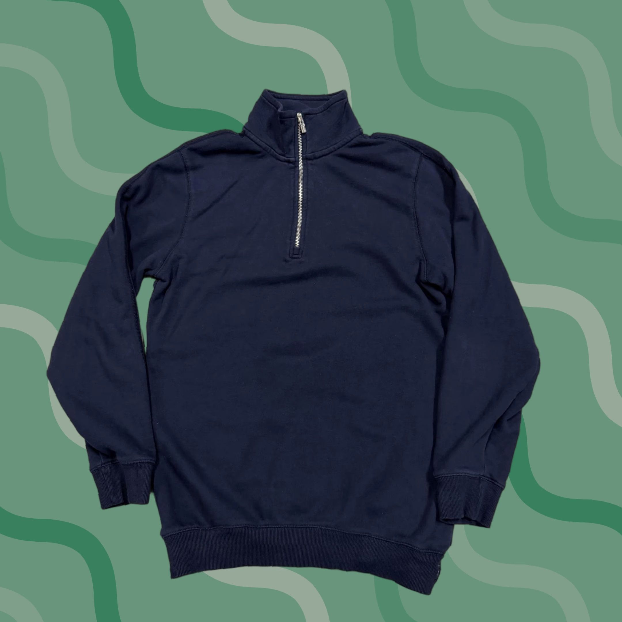 Vintage VINTAGE American Tall Sweatshirt Mens Small Navy 1/4 Zip Mock Neck Pullover Solid Size US S / EU 44-46 / 1 - 1 Thumbnail