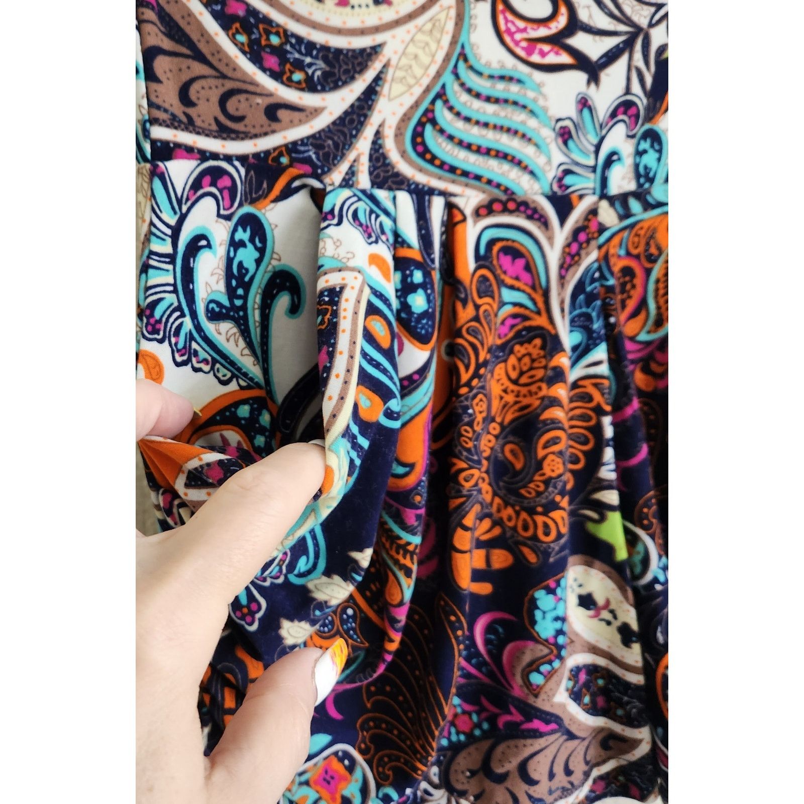 Other Shoshq Orange Multicolor Paisley Pull On Pleated Shorts S/M Size 26" / US 2 / IT 38 - 2 Thumbnail