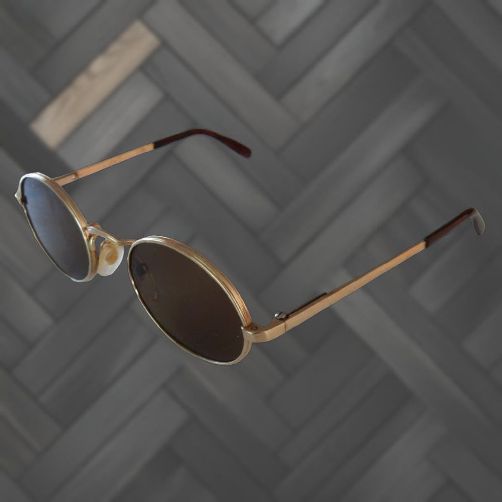 VINTAGE Desil Gold Plated Sunglasses Men 48-21 135 Retro 1980s