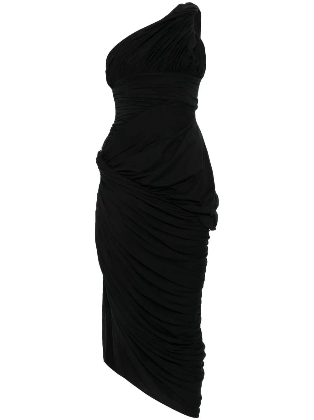 Rick Owens o1y0126 Midi Dress in Black Size S / US 4 / IT 40 - 1 Thumbnail