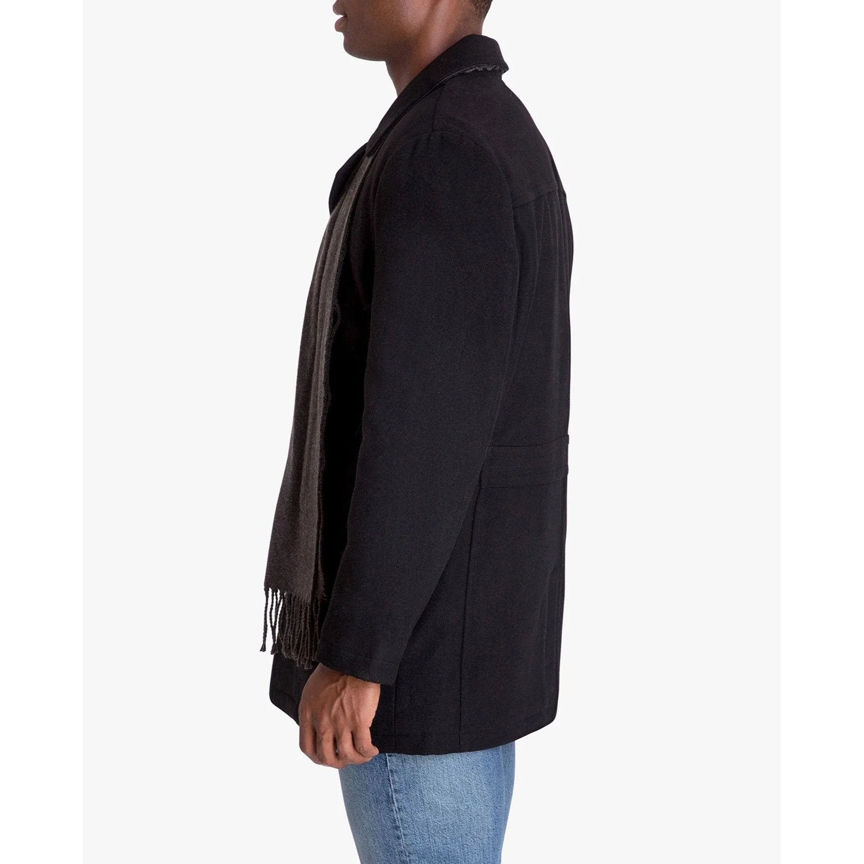 London Fog London Fog Men Amity Wool Blend Jacket Coat with Scarf Black Size US M / EU 48-50 / 2 - 12 Thumbnail