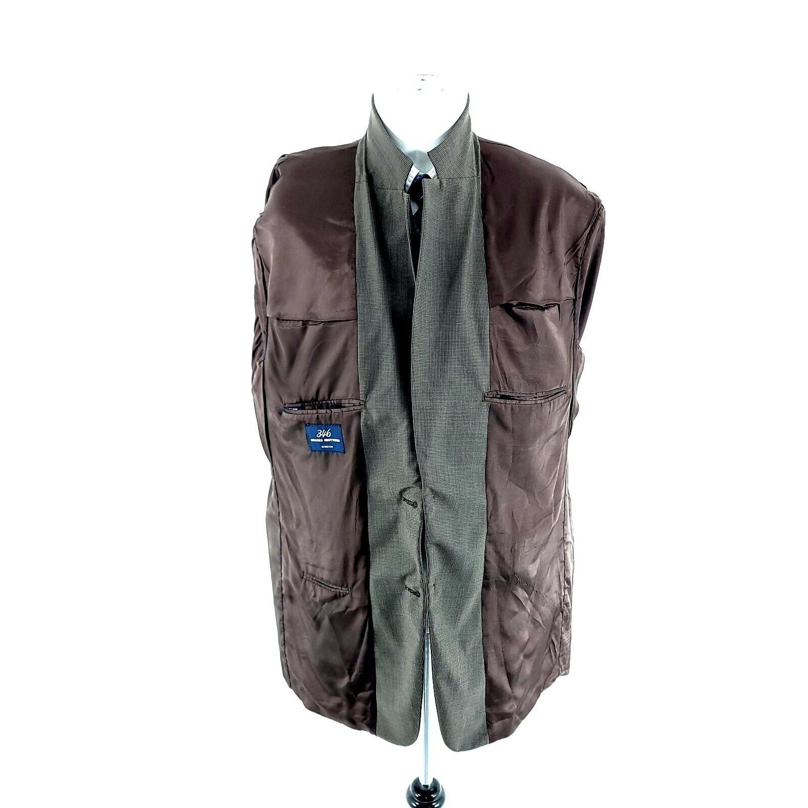 Brooks Brothers DAMAGED 346 Brooks Brothers Stretch Wool 2 Button Blazer 42L Size 42L - 11 Thumbnail