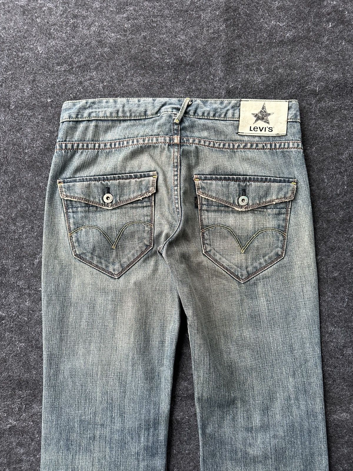 Levi's Vintage Levis Black Star Flare Dirty Style Denim D465 Size US 31 - 5 Thumbnail