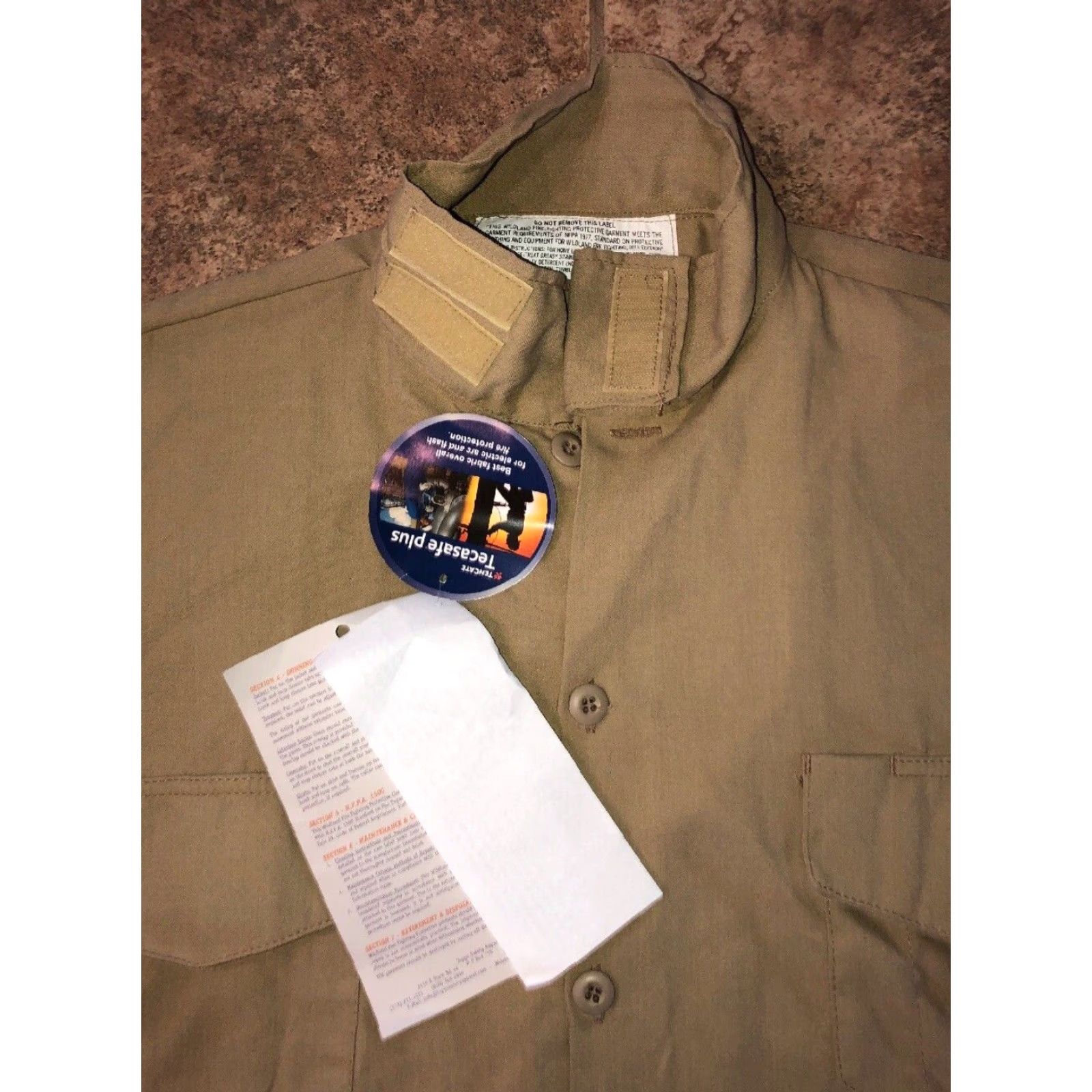Vintage VINTAGE Topps Safety Apparel Men's XL Beige Long Sleeve Work Shirt 28.5 Inch Armpit Workwear Size US XL / EU 56 / 4 - 3 Thumbnail