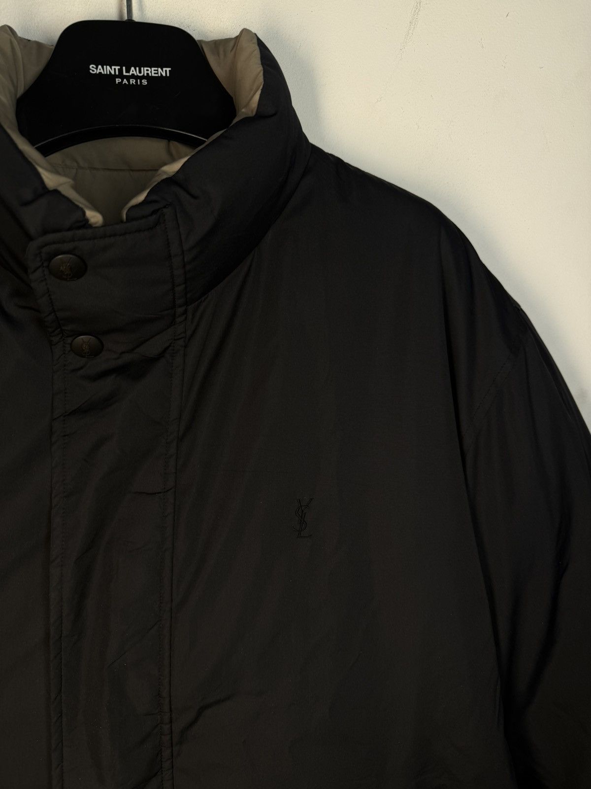 Yves Saint Laurent 2Side Puffer YSL Down Jacket Winter Beige/Black Bomber Zip Size US M / EU 48-50 / 2 - 11 Thumbnail