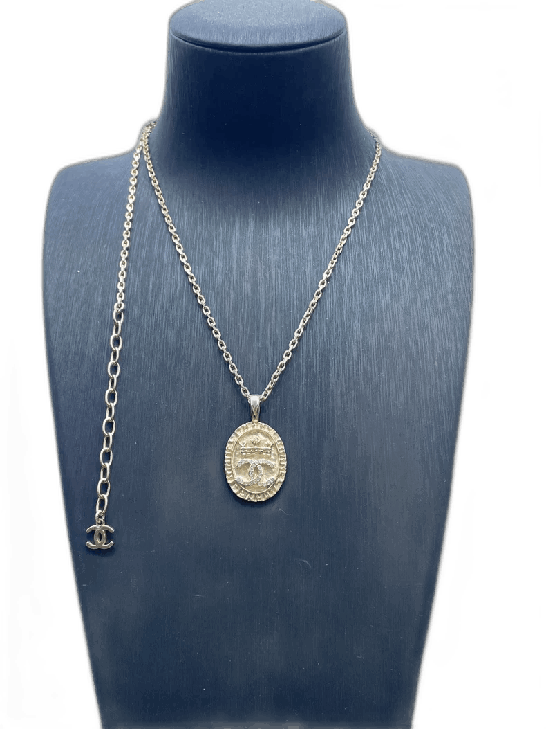 Chanel Chanel Crown Coin Crystal Double C Necklace Size ONE SIZE - 1 Thumbnail