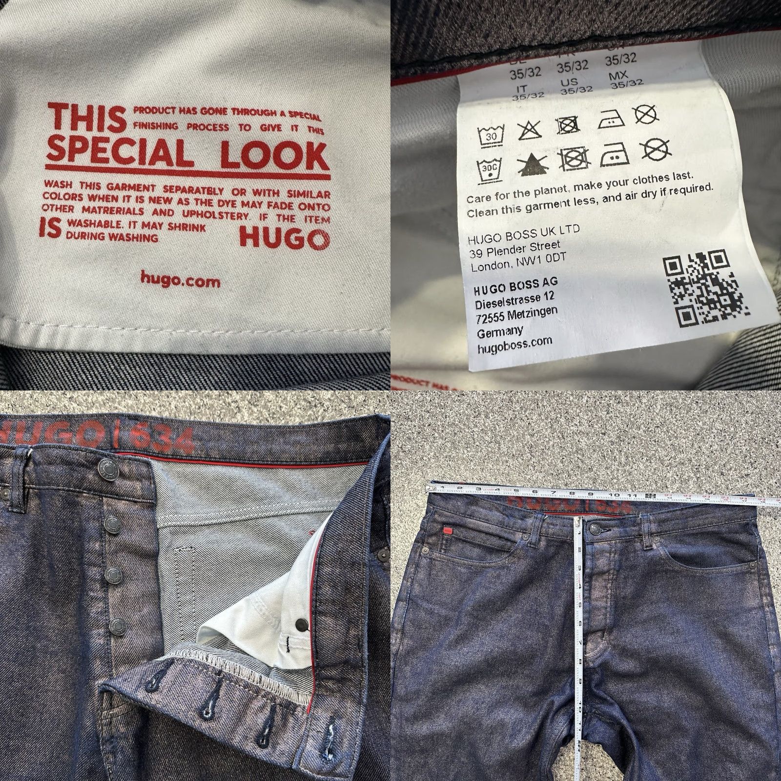 Hugo Boss Hugo Boss Jeans Womens 35x30 634 Tapered Fit Button Fly Dark Wash Blue Denim 5-Pocket Men's Style Jeans Size 24" / US 00 / IT 34 - 8 Thumbnail