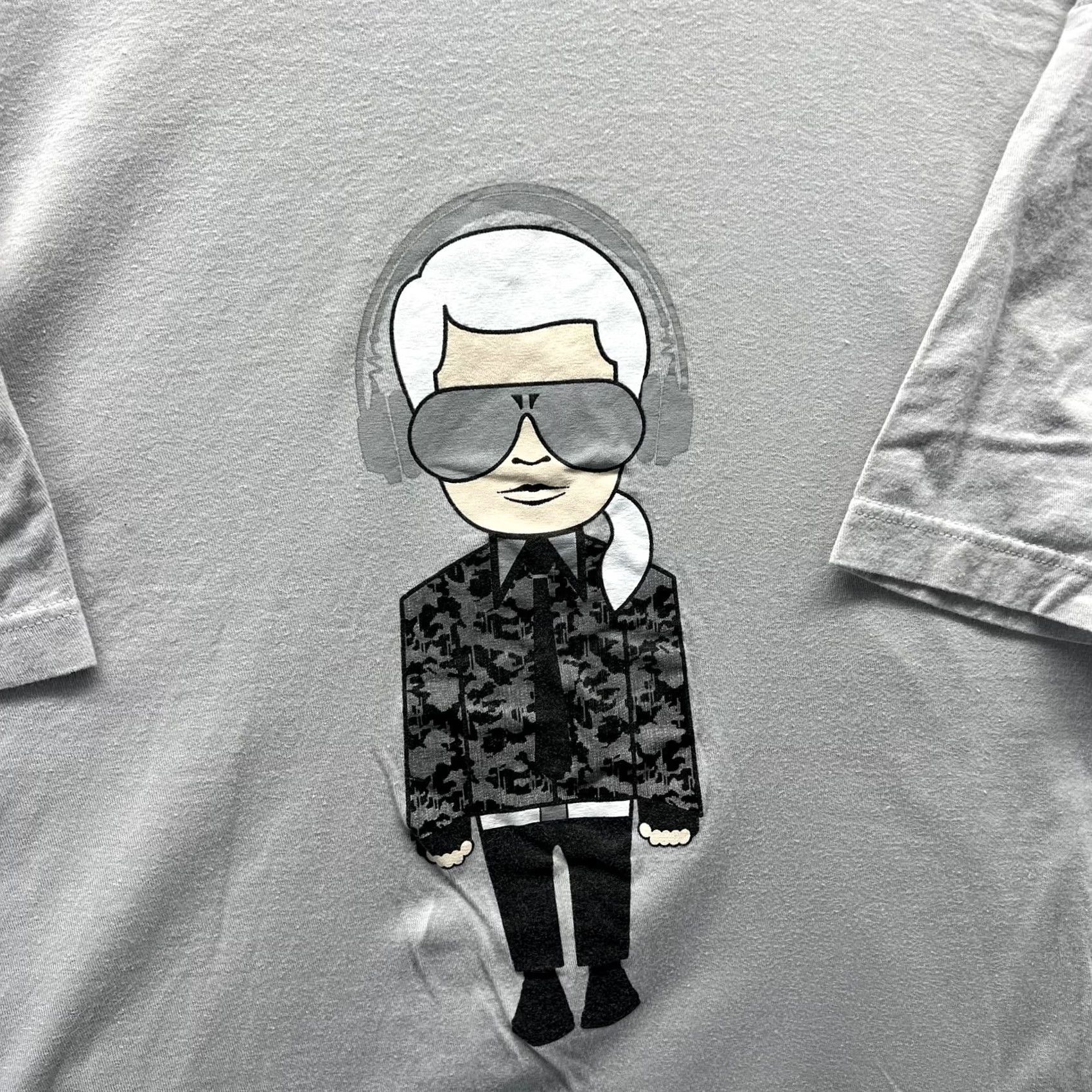 Karl Lagerfeld Karl Lagerfeld Shirt Mens XL Gray Cartoon Graphic Headphones Tee T-Shirt Casual Size US XL / EU 56 / 4 - 4 Thumbnail