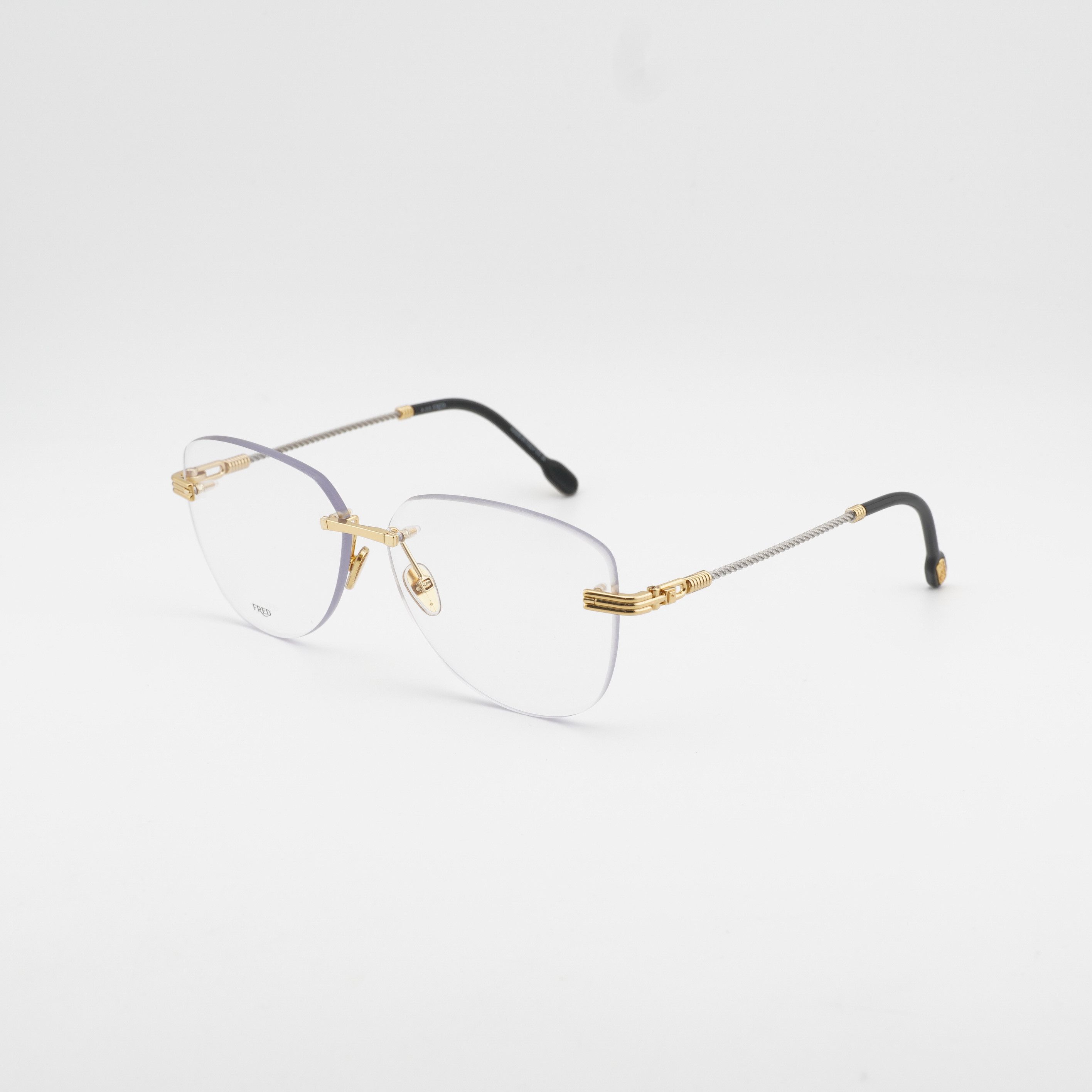 FRED Fred FG50043U 031 Rimless Eyeglasses Gold 61mm Aviator Frame Size ONE SIZE - 7 Thumbnail