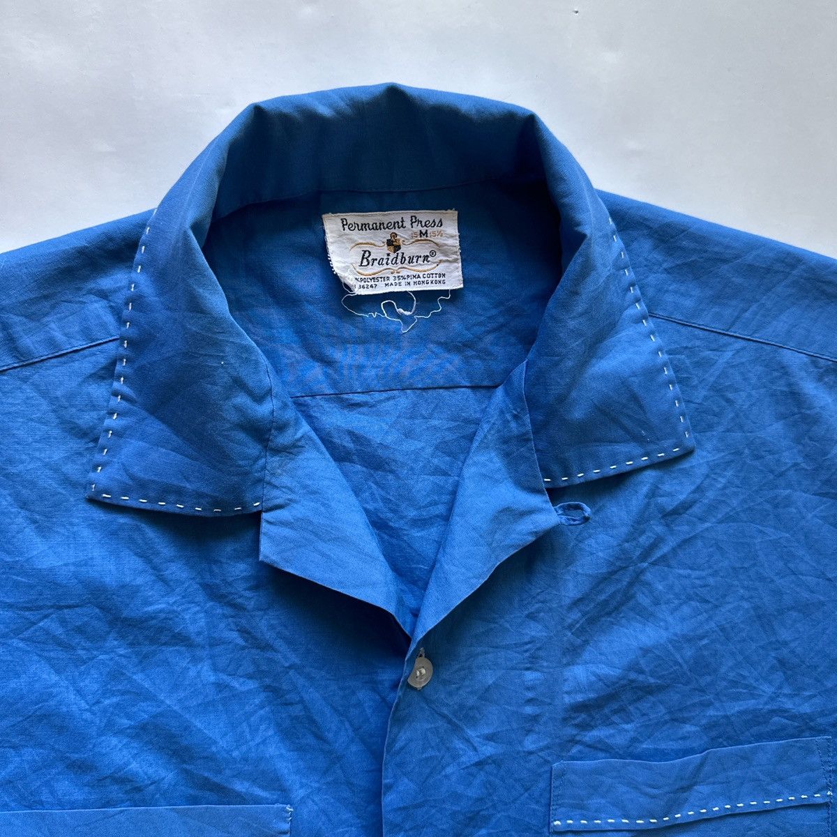 Vintage Braidburn permanent press mechanic blue collar shirt Size US M / EU 48-50 / 2 - 2 Thumbnail