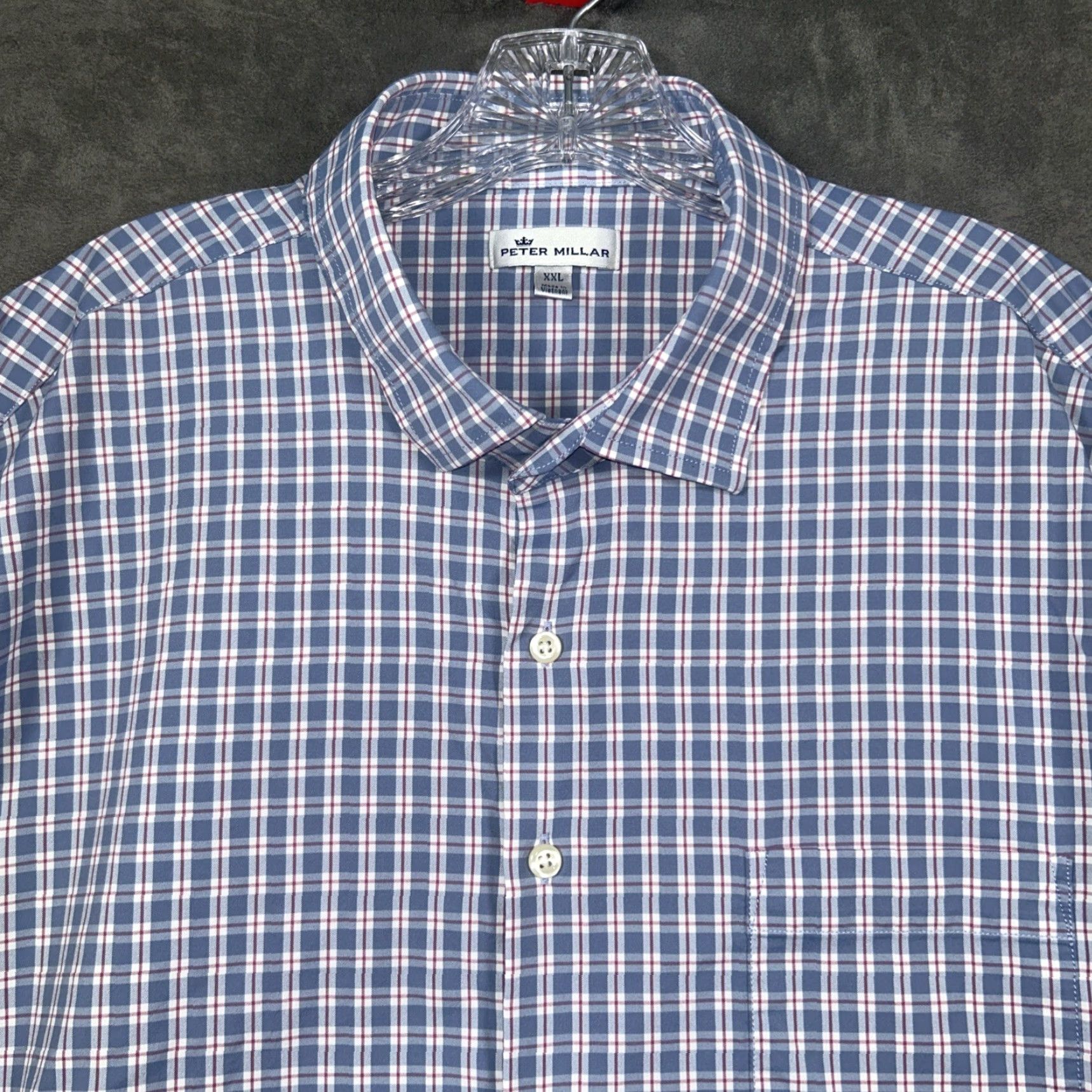 Peter Millar Peter Millar Button-Up Long Sleeve Shirt Check Blue 2XL Nylon Spandex Mens Casual Classic Preppy Shirt Size US XXL / EU 58 / 5 - 2 Thumbnail
