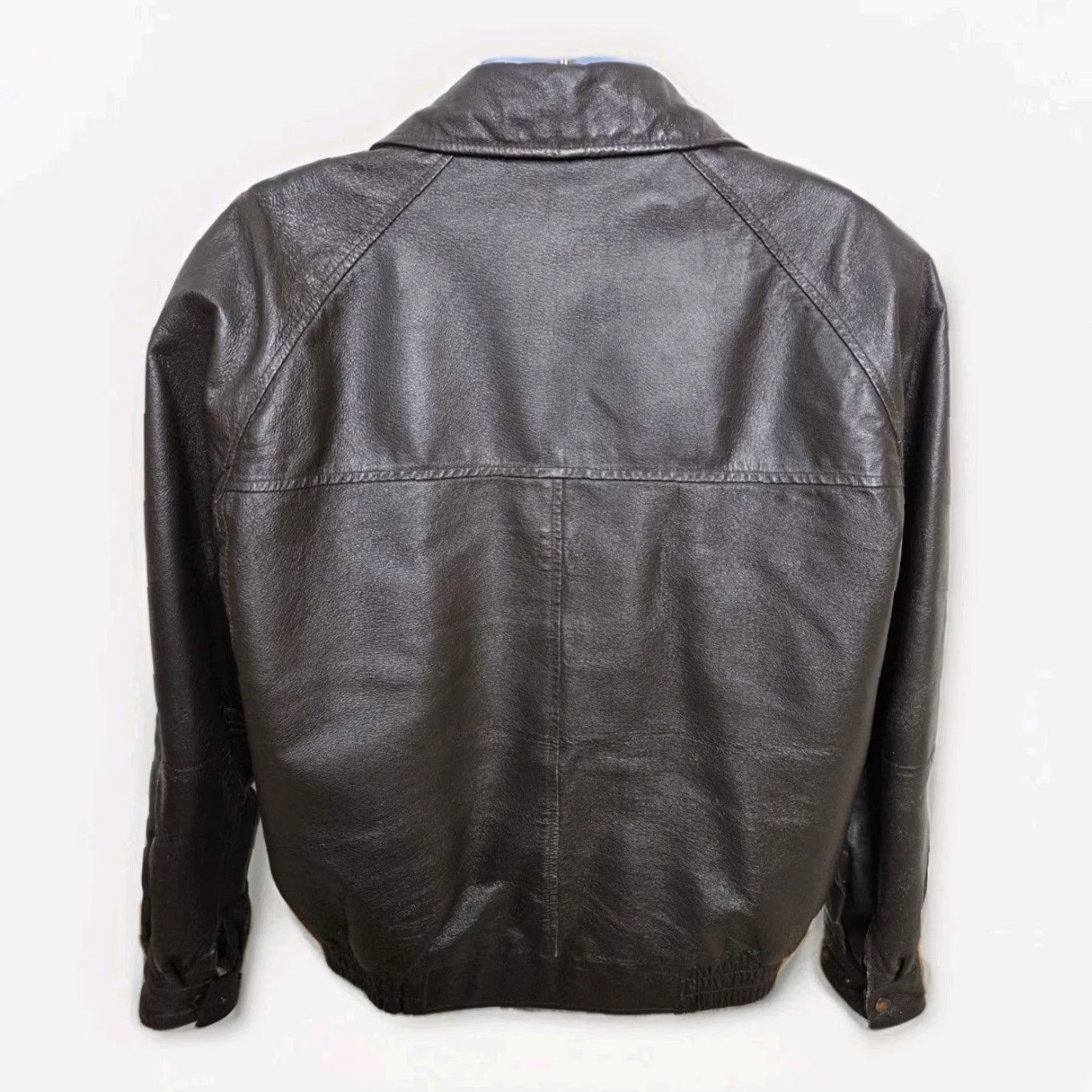 Vintage VINTAGE Burks Bay Leather Jacket Mens XL Brown Bomber Coat Short Sleeve - Full Zip Hooded Lightweight Retro City Outdoor Workwear Casual Size US XL / EU 56 / 4 - 3 Thumbnail
