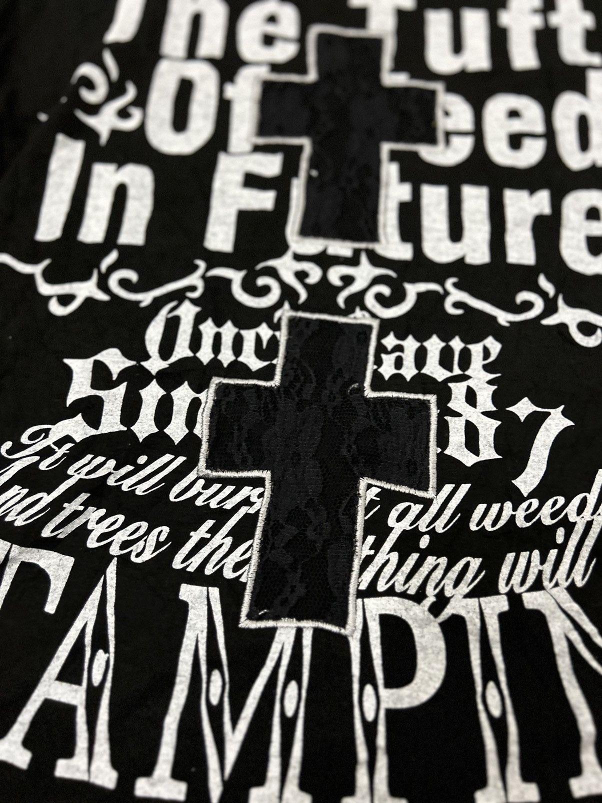 If Six Was Nine × Japanese Brand × Le Grande Bleu (L.G.B.) MKR Japan Skull Mesh Cross Back Design Long Sleeve Tshirt Size US M / EU 48-50 / 2 - 8 Thumbnail
