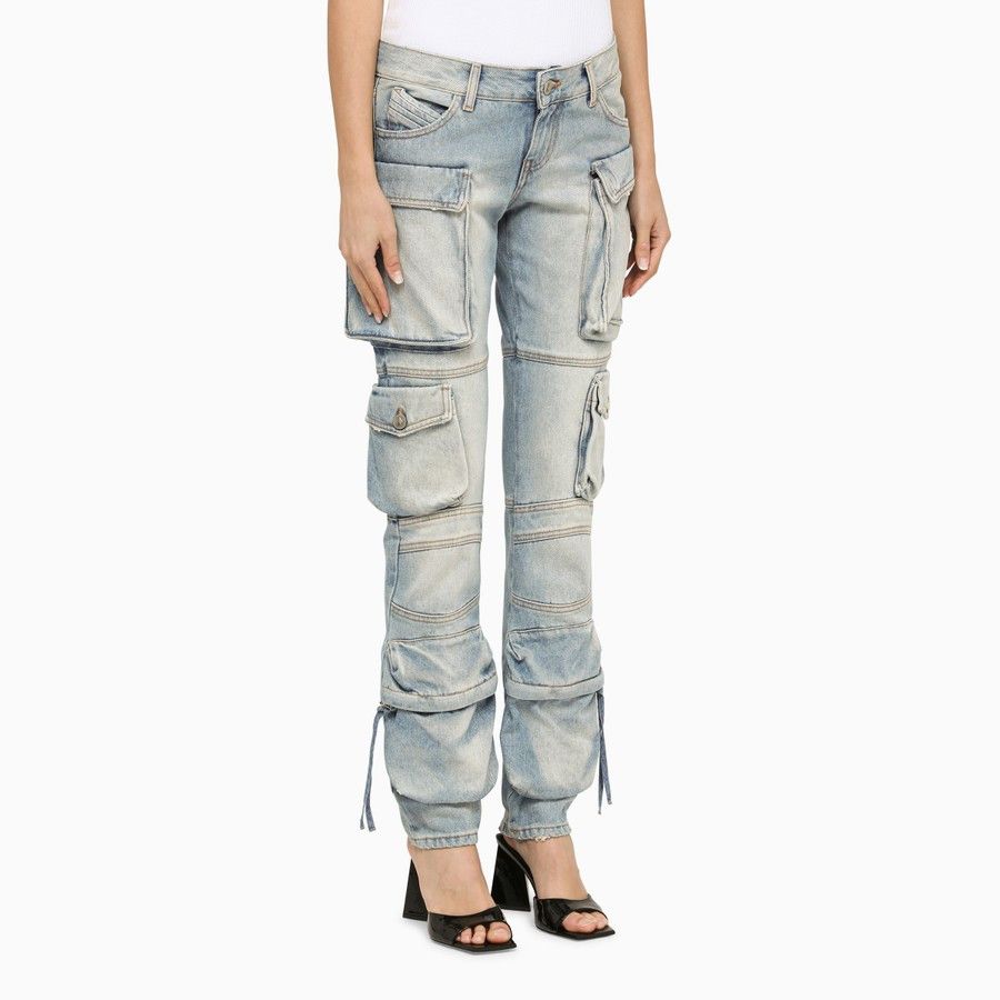 The Attico o1d2blof1024 Slim Cargo Jeans in Light Blue Size 24" / US 00 / IT 34 - 3 Thumbnail
