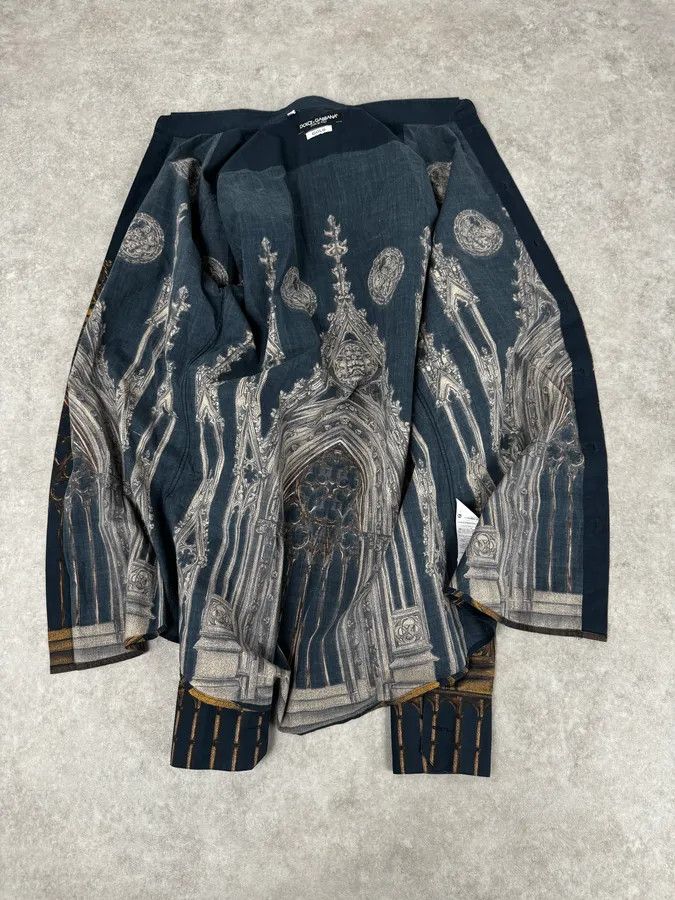 Dolce & Gabbana 2010s Dolce & Gabbana Catholic Cathedral Navy Shirt Size US M / EU 48-50 / 2 - 7 Thumbnail