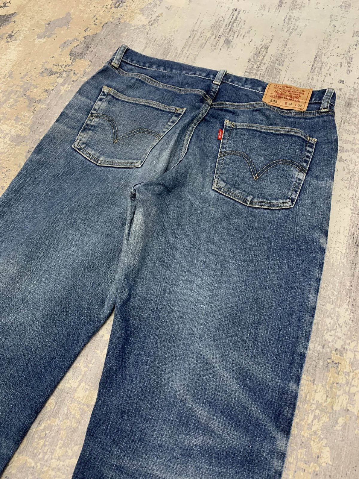 Levi's Levi's 533 Loose Straight Fit Denim Jeans Indigo Stone Wash Size US 35 - 13 Thumbnail