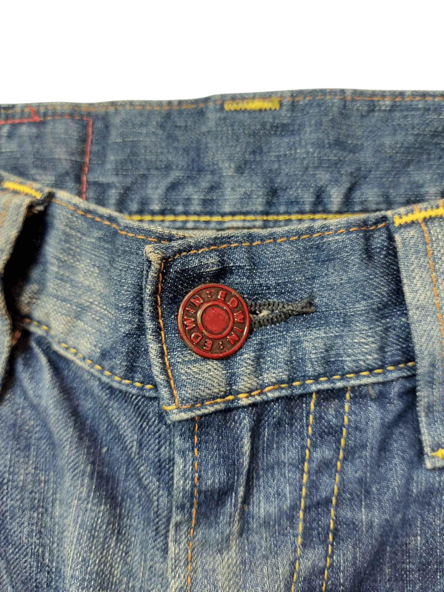 Edwin 💥Flare Vintage Edwin 503 Blue Trip Jeans Denim Size US 30 / EU 46 - 11 Thumbnail