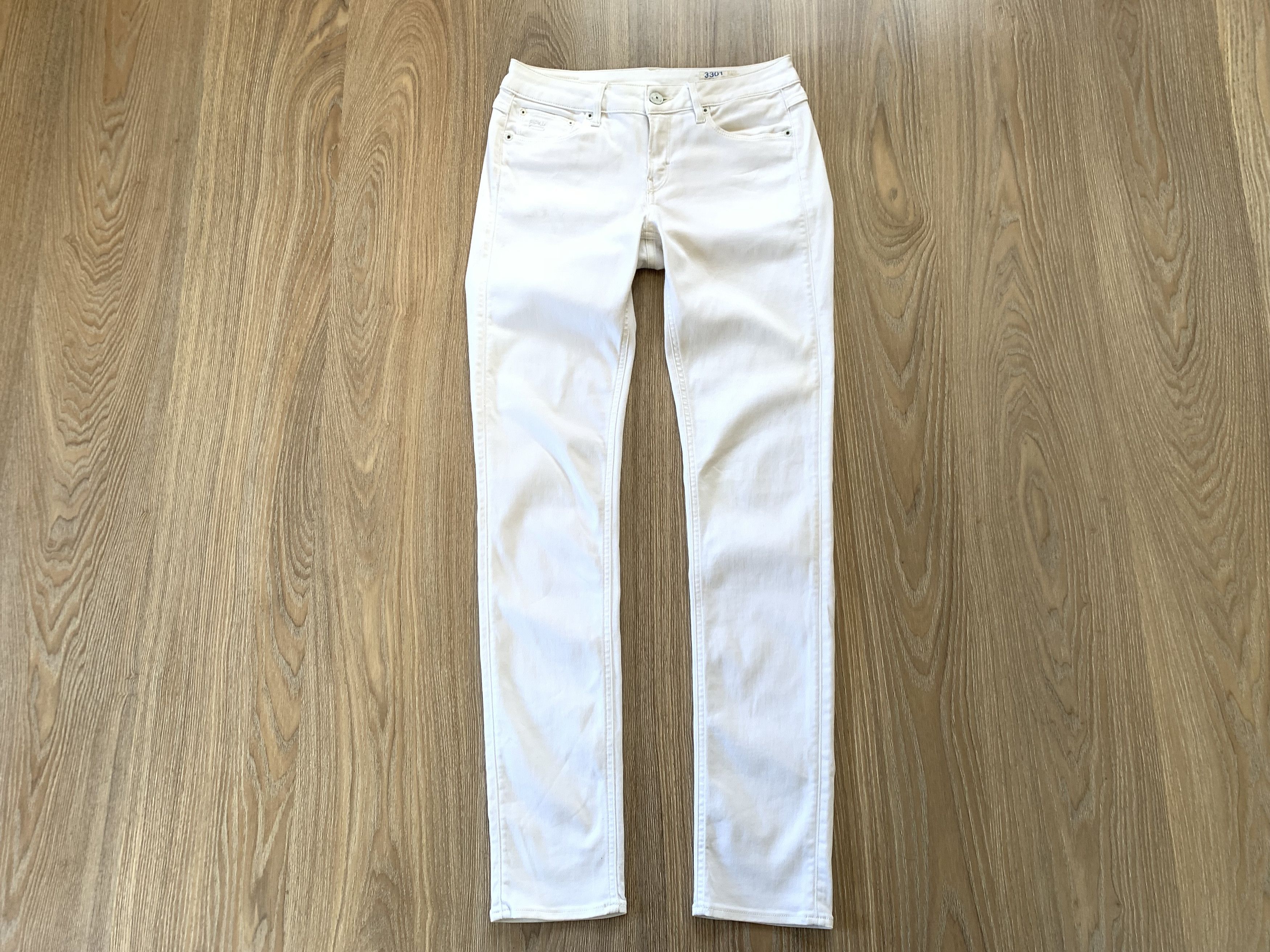 G-Star × Vintage G Star 3301 Vintage White Jeans Size 29" - 2 Thumbnail