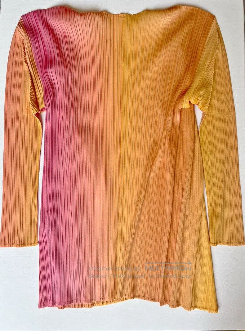 Issey Miyake Issey Miyake Orange-pink Gradient Cardigan Size L / US 10 / IT 46 - 9 Thumbnail