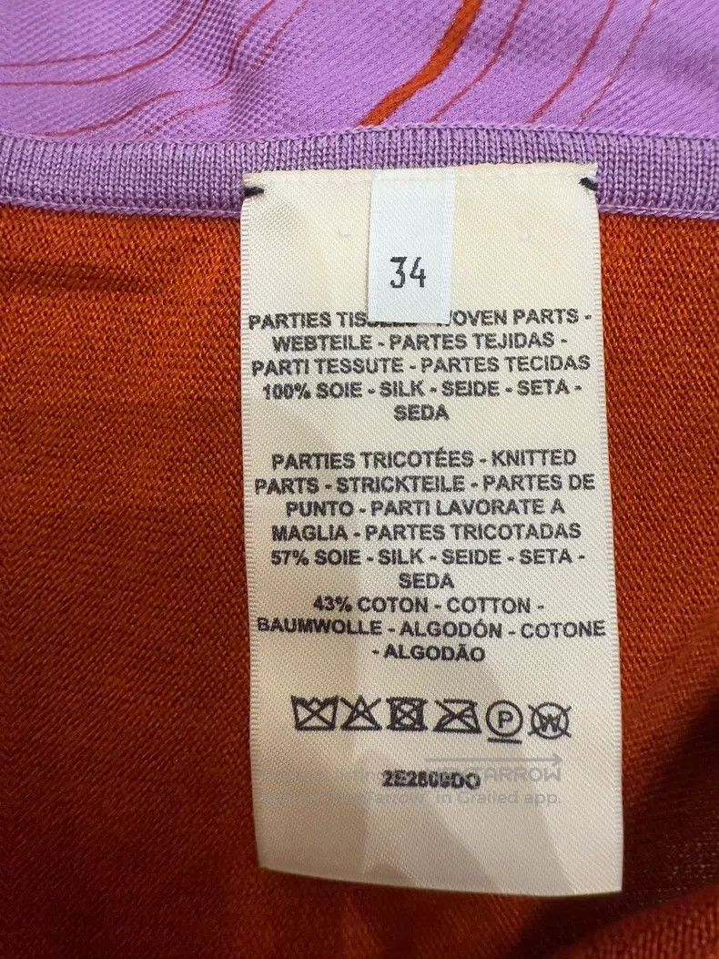 Hermes Hermes Orange and pink color block knit dress Size XXS / US 00 / IT 34 - 5 Thumbnail