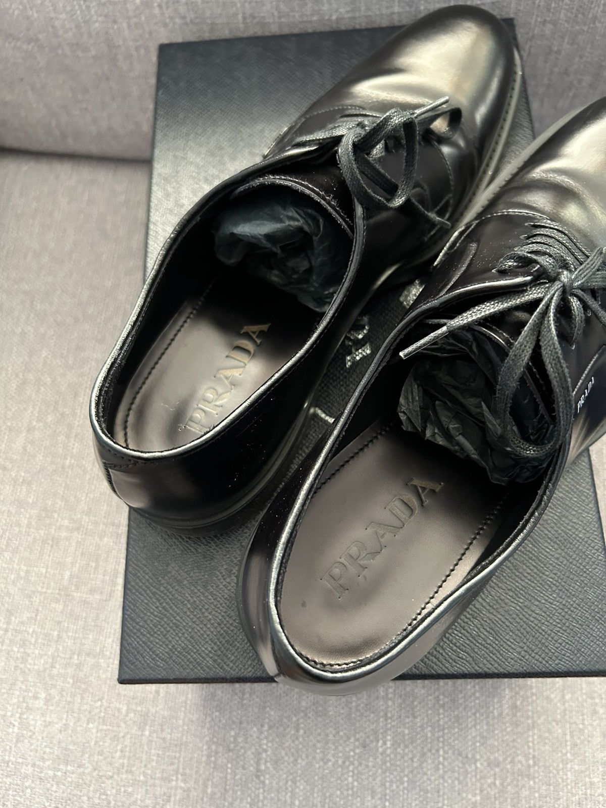 Prada Prada Brushed derby lth lace-up shoes Size US 8 / EU 41 - 7 Thumbnail