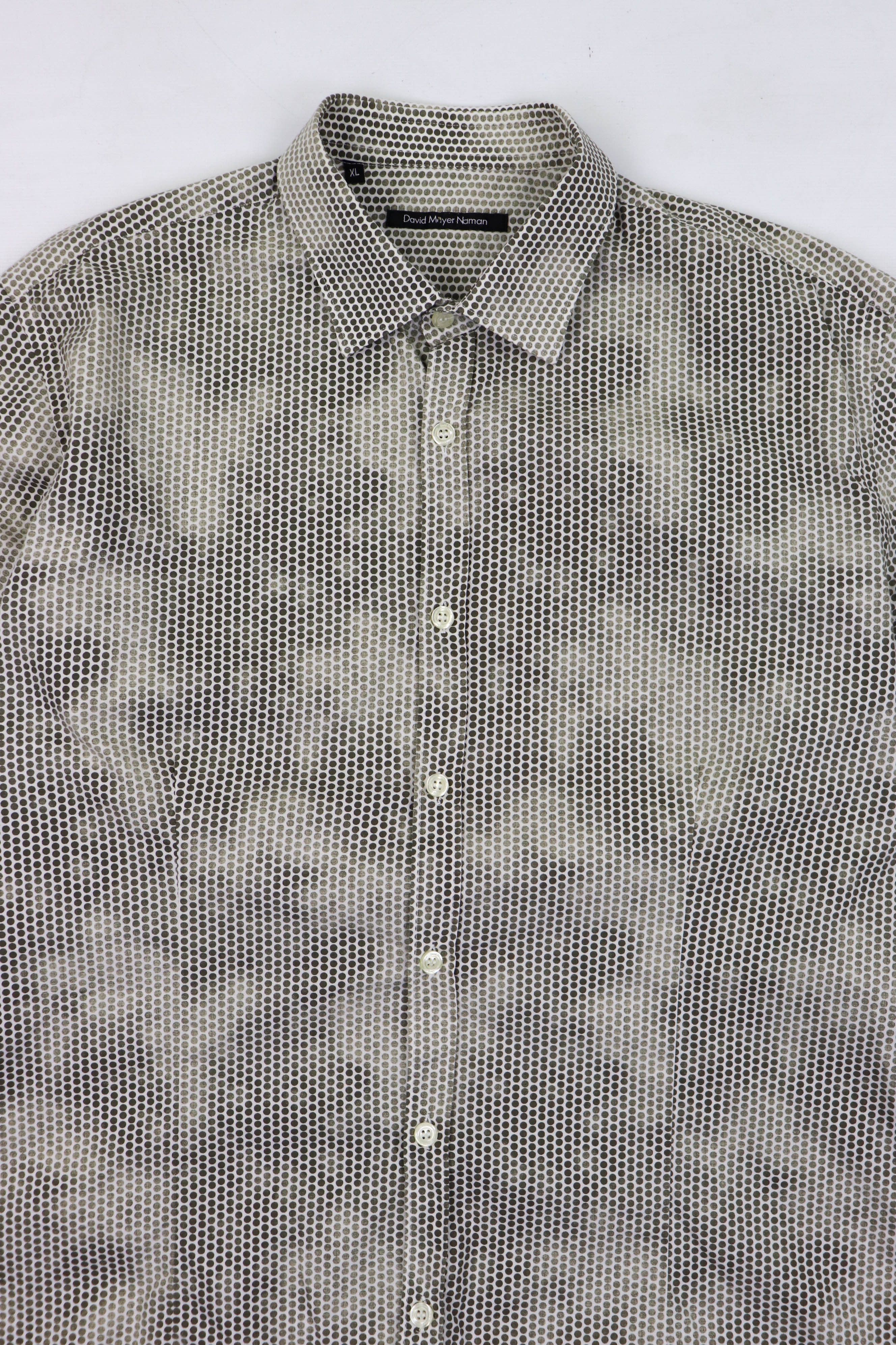 DAVID NAMAN David Mayer Naman 3D Abstract Polka Dot Olive Khaki LS Shirt Size US XL / EU 56 / 4 - 3 Thumbnail