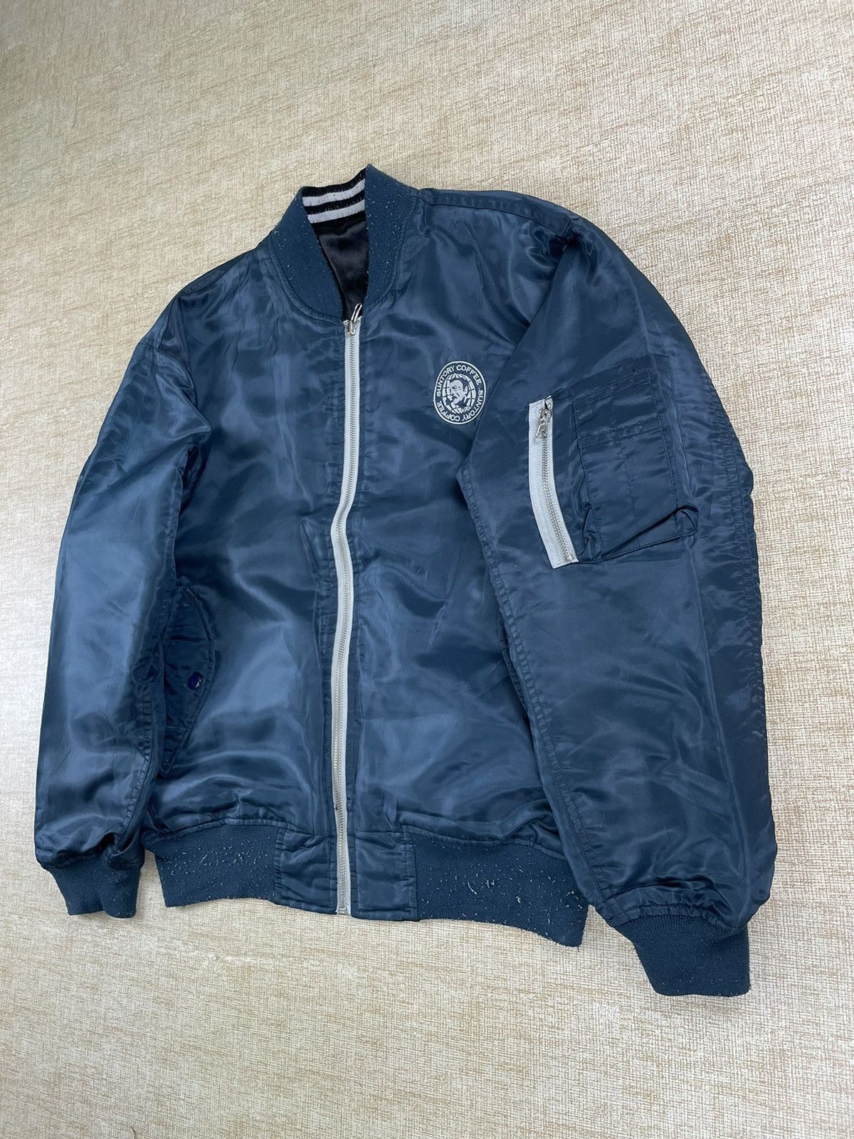 Japanese Brand × Vintage Vintage Suntory Boss Coffee Embroidery Logo Bomber Jacket Size US L / EU 52-54 / 3 - 2 Thumbnail