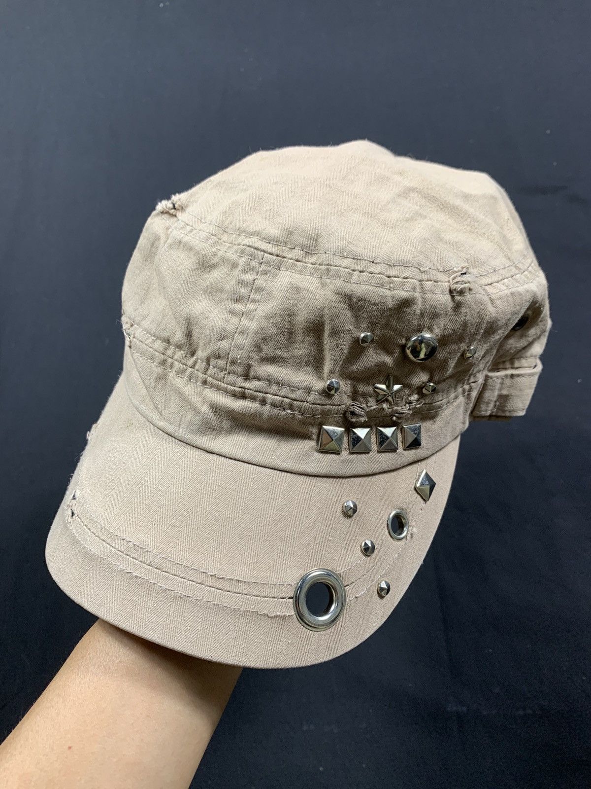 14th Addiction Gothic Studded Crazy Cadet Hats Distressed Size ONE SIZE - 1 Thumbnail
