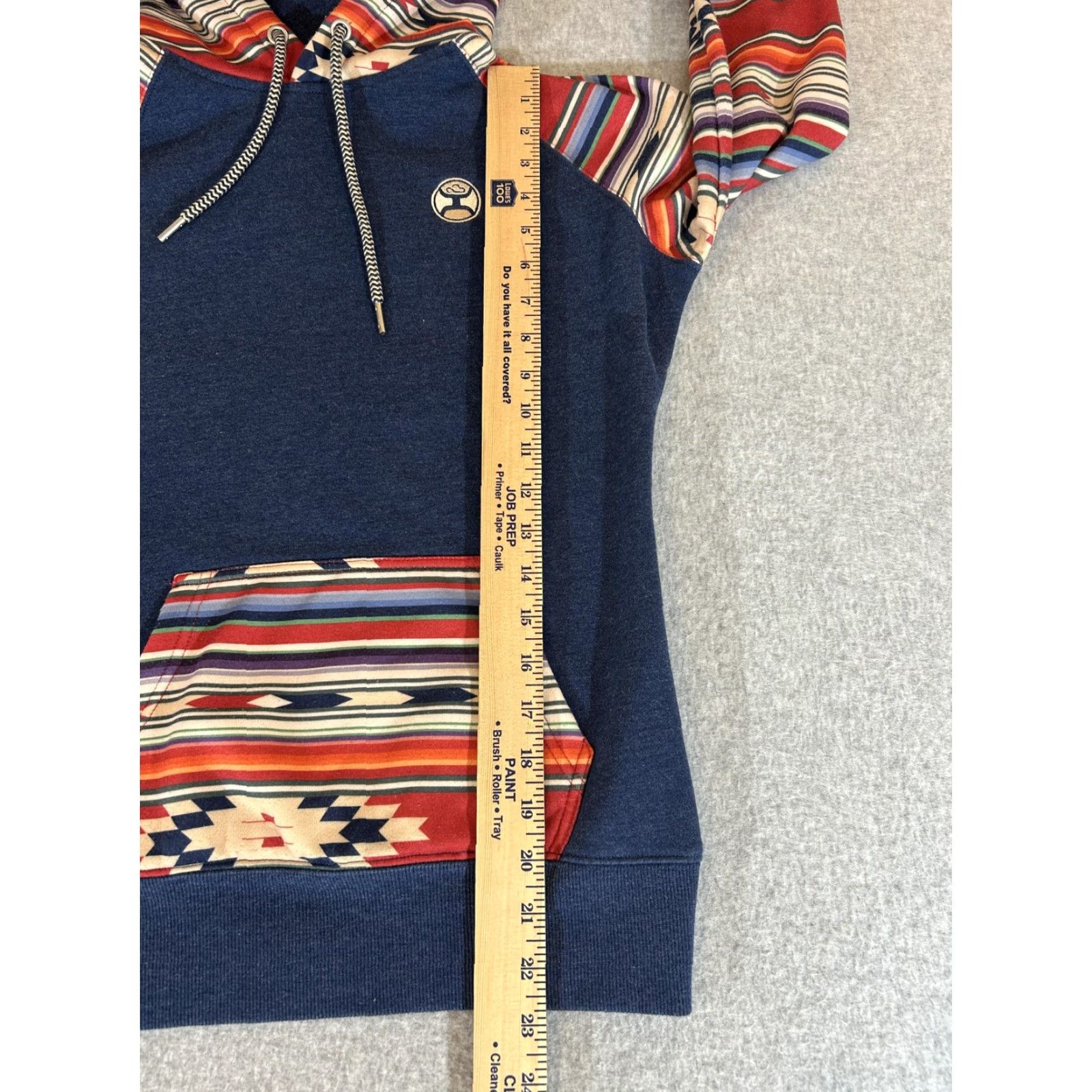 Vintage Hooey Hoodie Mens S Blue Tribal Aztec Western Pullover Fleece Sweatshirt Size US S / EU 44-46 / 1 - 6 Thumbnail