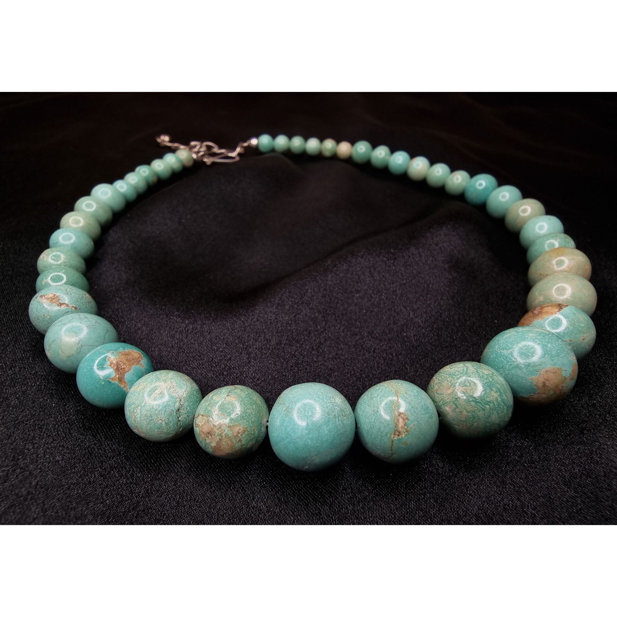 Vintage Jay King Sterling Silver 925 Turquoise Beaded Necklace With Size ONE SIZE - 4 Thumbnail