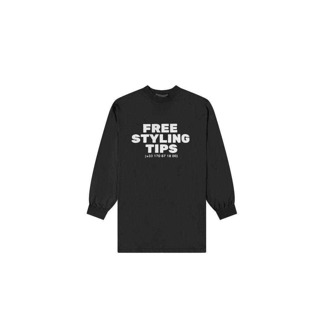 Balenciaga o1s1wg110725 Styling Hotline Long Sleeve T-Shirt Oversized Size US XL / EU 56 / 4 - 1 Thumbnail