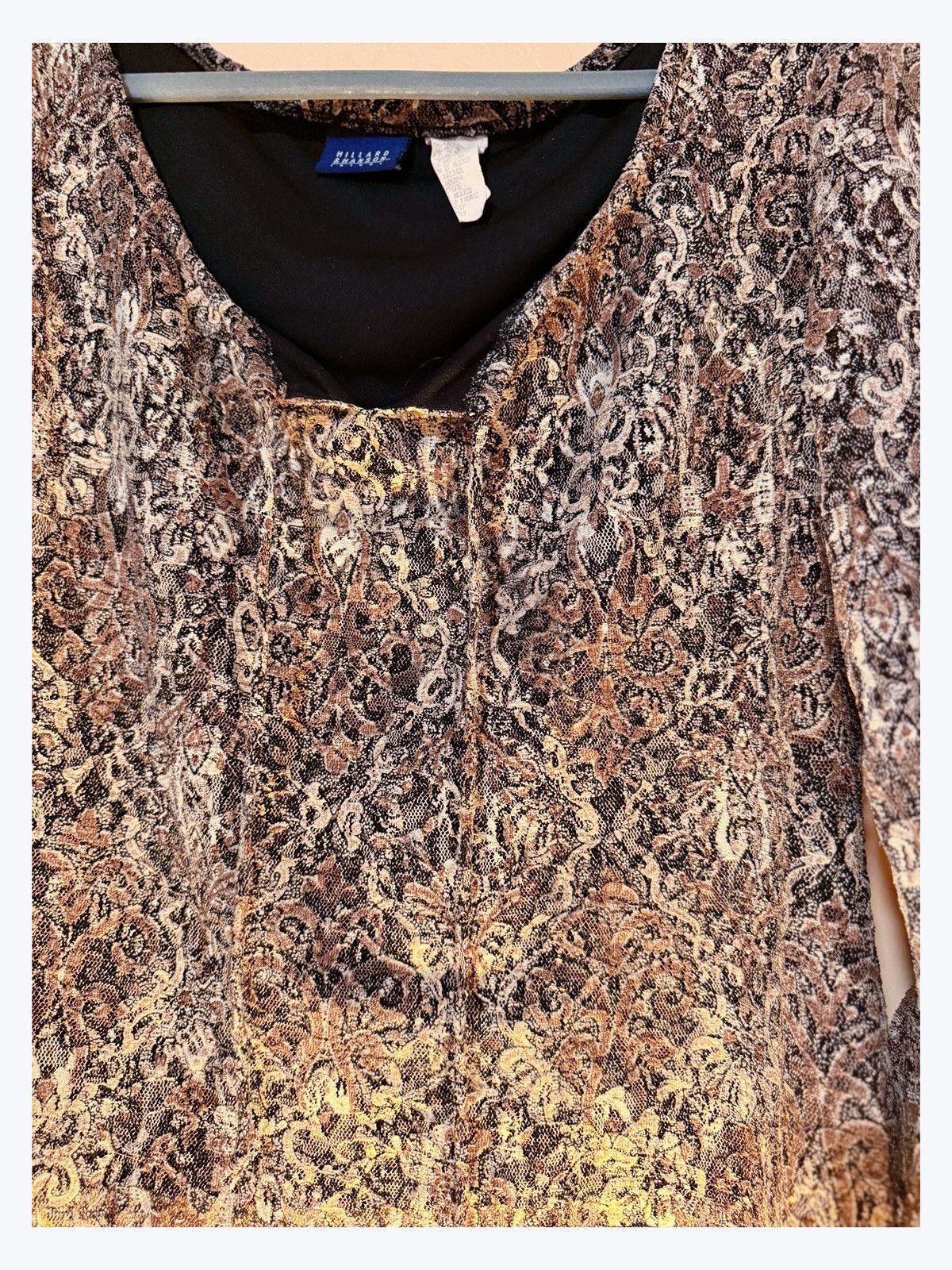 Other Vintage Hillard & Hanson Metallic Paisley Top – Boho Y2K Size L / US 10 / IT 46 - 2 Thumbnail