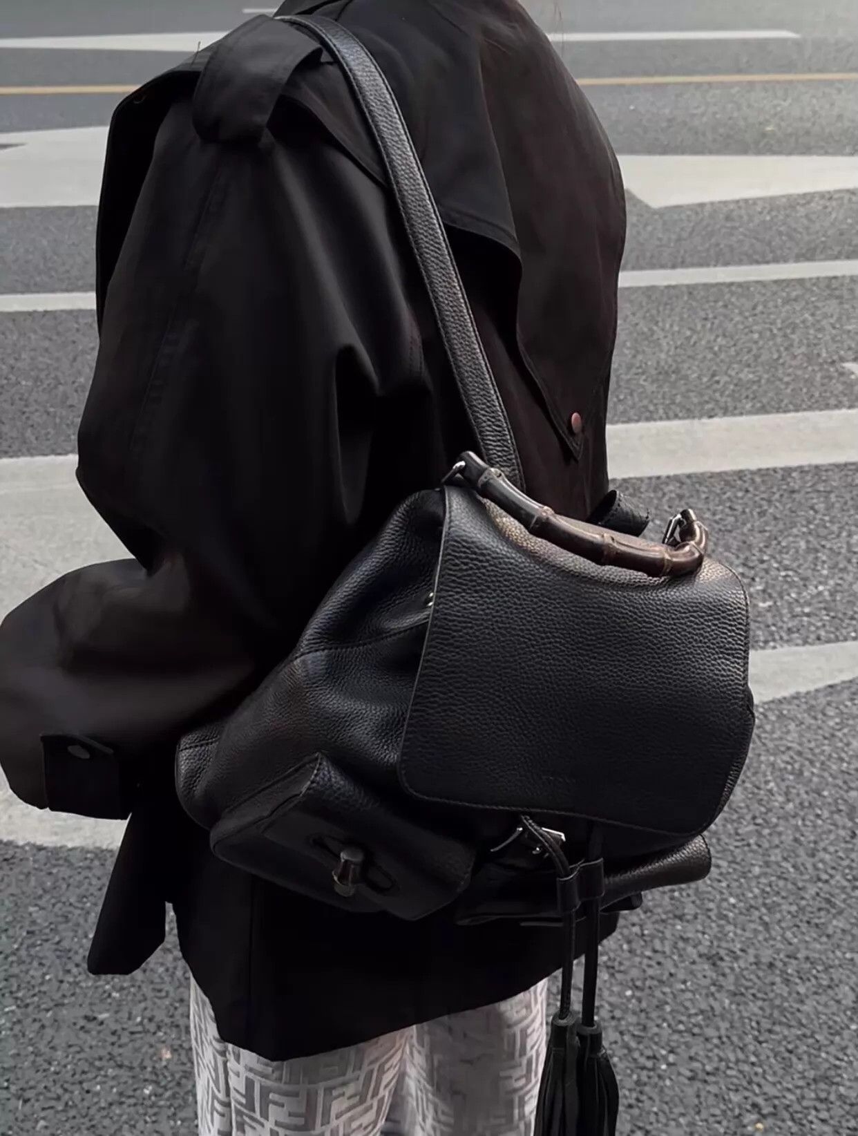 Gucci Gucci Bamboo Sac Black Tassel Backpack 99 New 30cm Size ONE SIZE - 2 Thumbnail