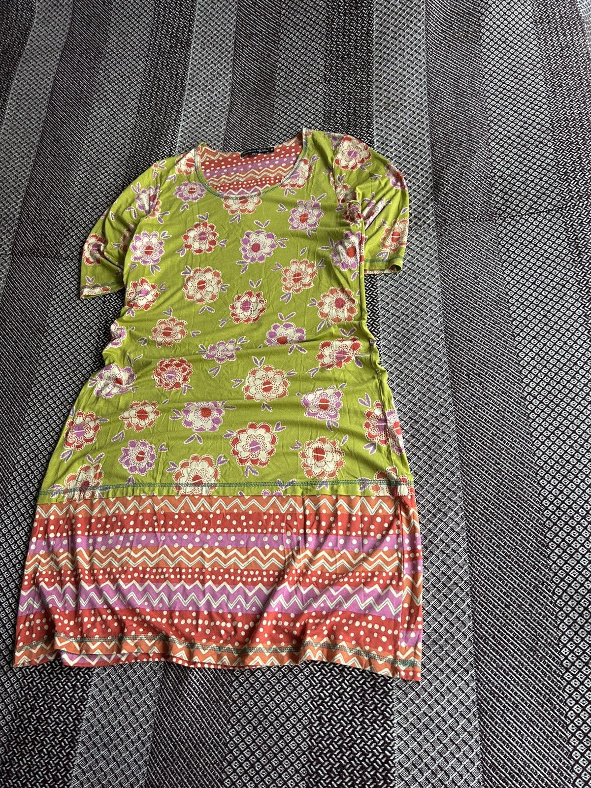Gudrun Sjoden Gurdun Sjoden Green Floral 3/4 Sleeve Midi Dress Size Medium Size M / US 6-8 / IT 42-44 - 2 Thumbnail