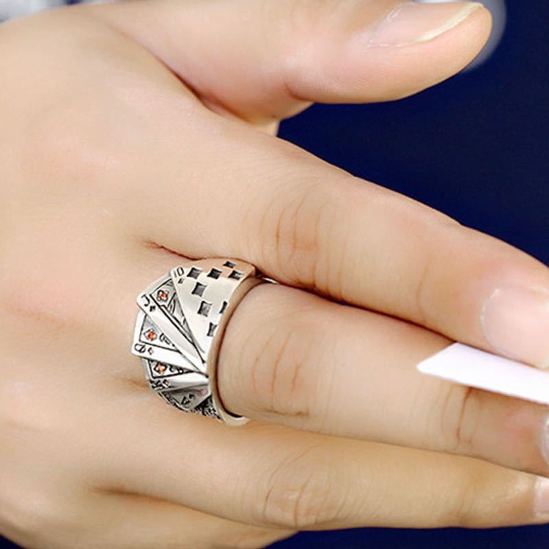 Jewelry Resizable Cool Playing Card Ring Size ONE SIZE - 4 Thumbnail