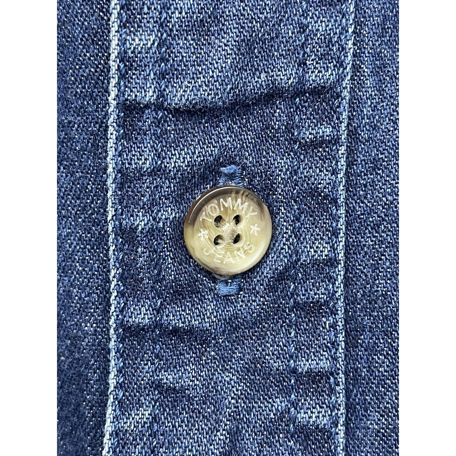 Other VTG 90s Tommy Jeans Denim Shirt XL Blue Big Flag Logo Patch Size US XL / EU 56 / 4 - 5 Thumbnail
